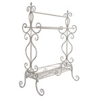 Stojak na ręczniki łazienkowe metalowy biały Clayre Eef