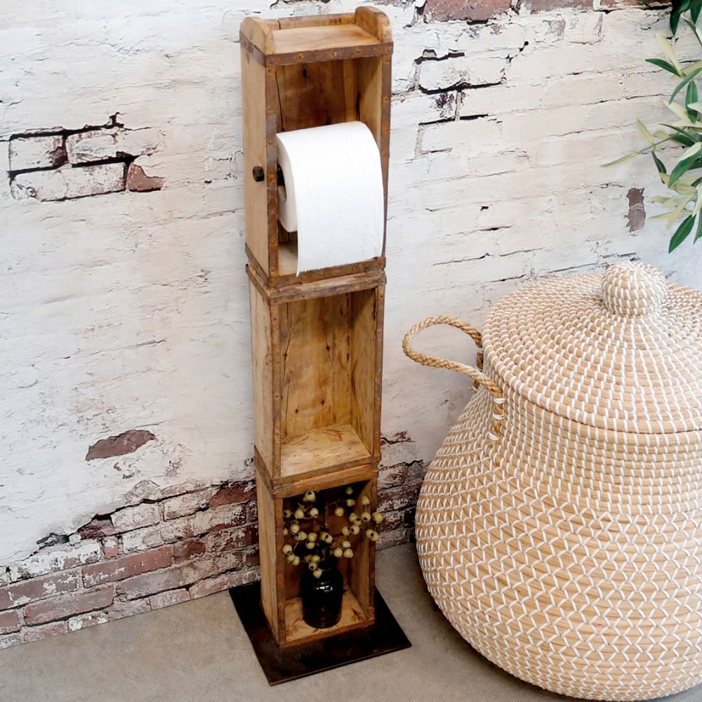 Stojak na papier toaletowy ze starych form do cegieł Chic Antique