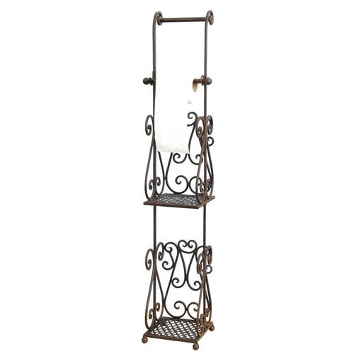 Stojak na papier toaletowy metalowy brąz Clayre Eef