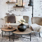 Stolik kawowy okrągły z rzeźbieniami Chic Antique mały