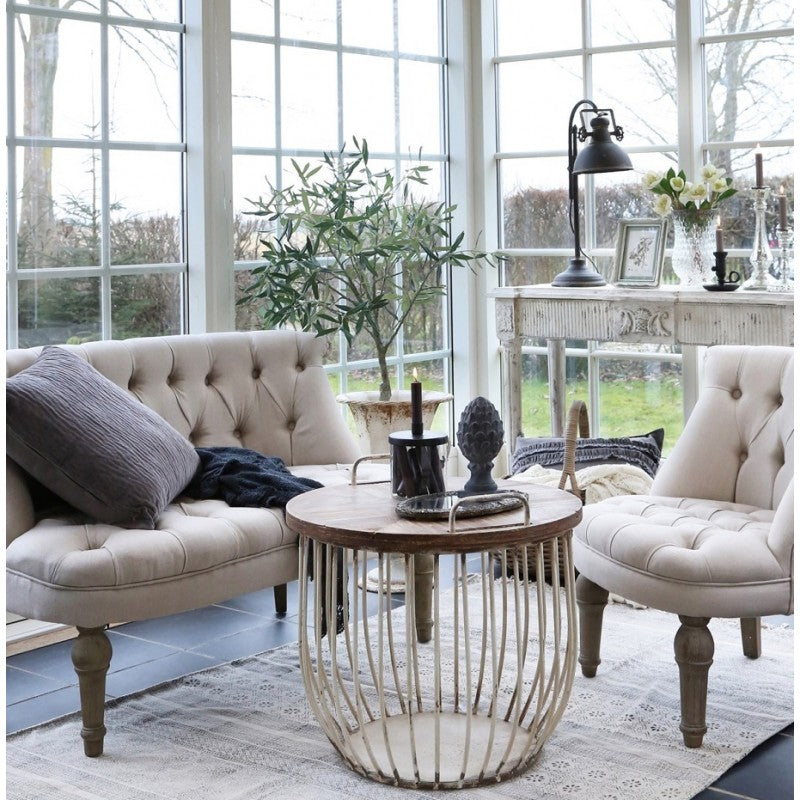 Stoliki kawowe kosze druciane 2 szt. Chic Antique