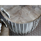 Stoliki kawowe kosze druciane 2 szt. Chic Antique