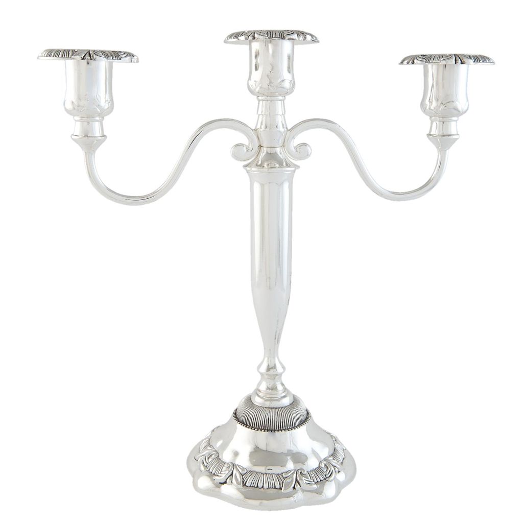 Świecznik srebrny stołowy trzyramienny Clayre Eef