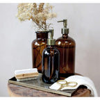 Szklany pojemnik na mydło bursztynowy A Chic Antique