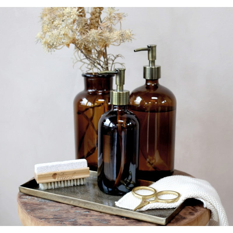 Szklany pojemnik na mydło bursztynowy A Chic Antique