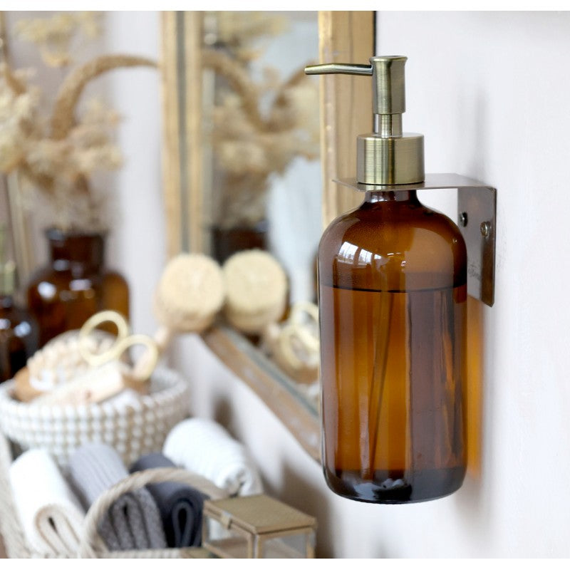 Szklany pojemnik na mydło bursztynowy A Chic Antique