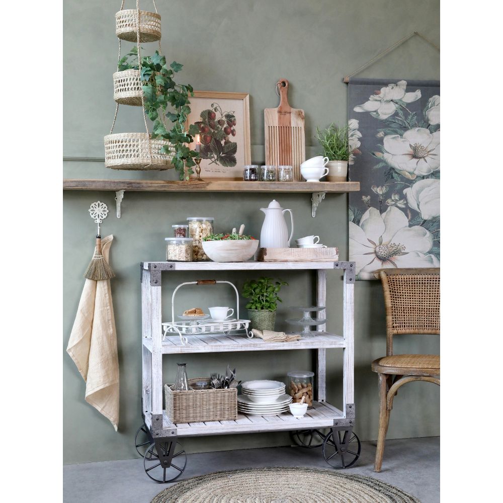 Rattanowy pojemnik na sztućce Chic Antique  z przegródkami