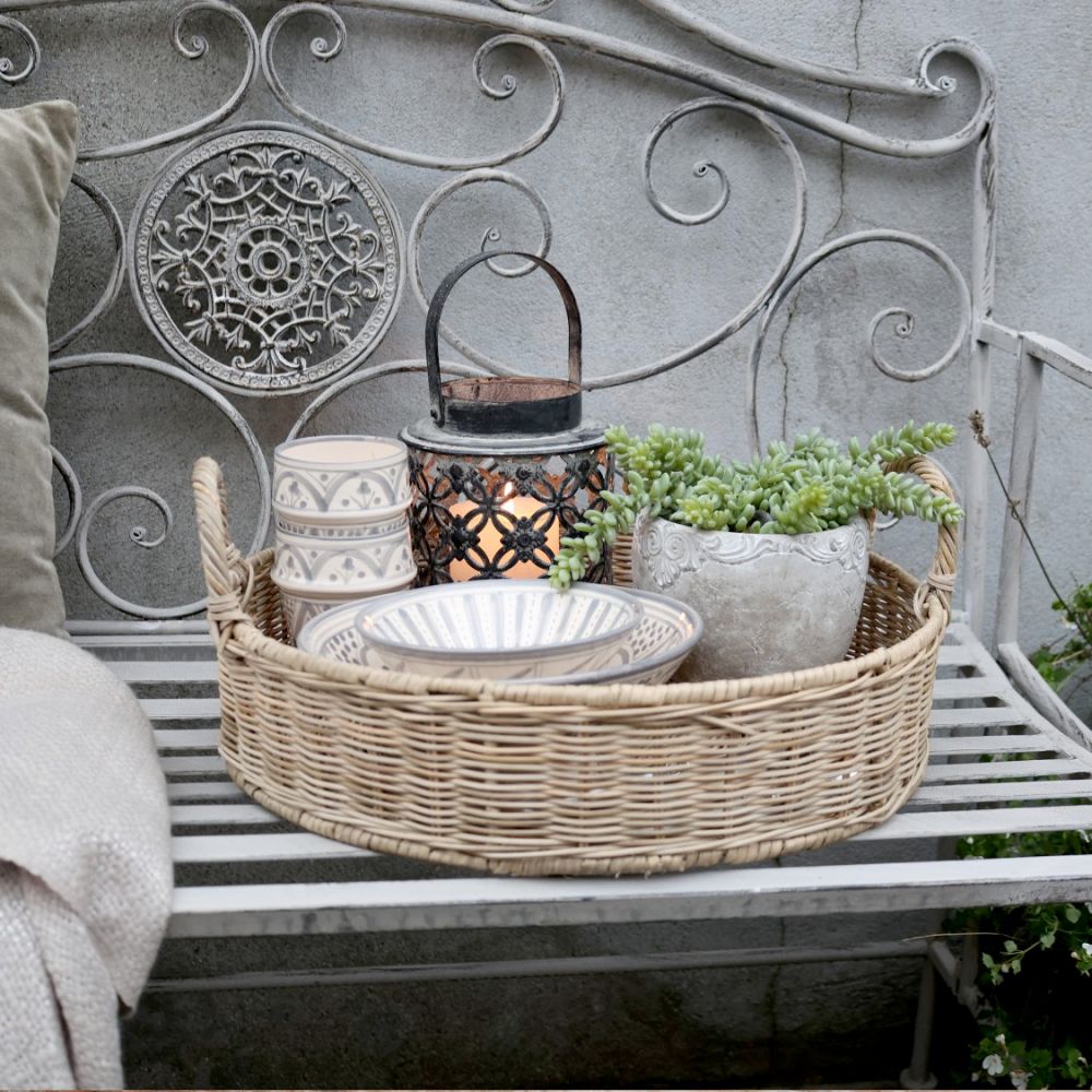 Rattanowa taca Chic Antique okrągła