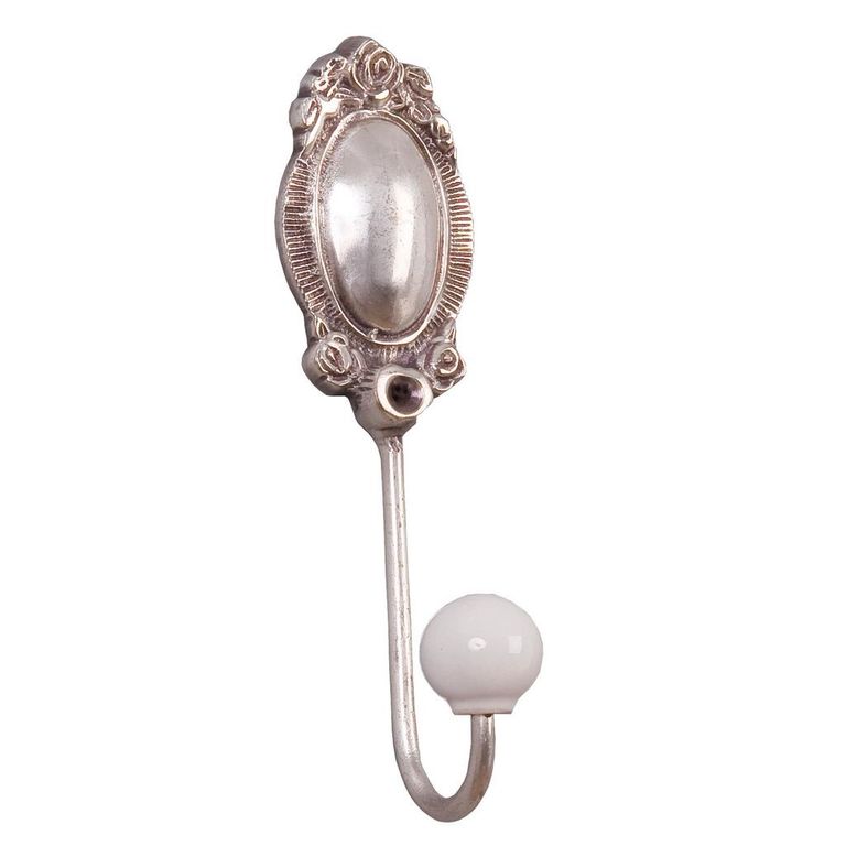 Wieszak Z Ceramiczną Gałką Elegancki srebrny Clayre Eef