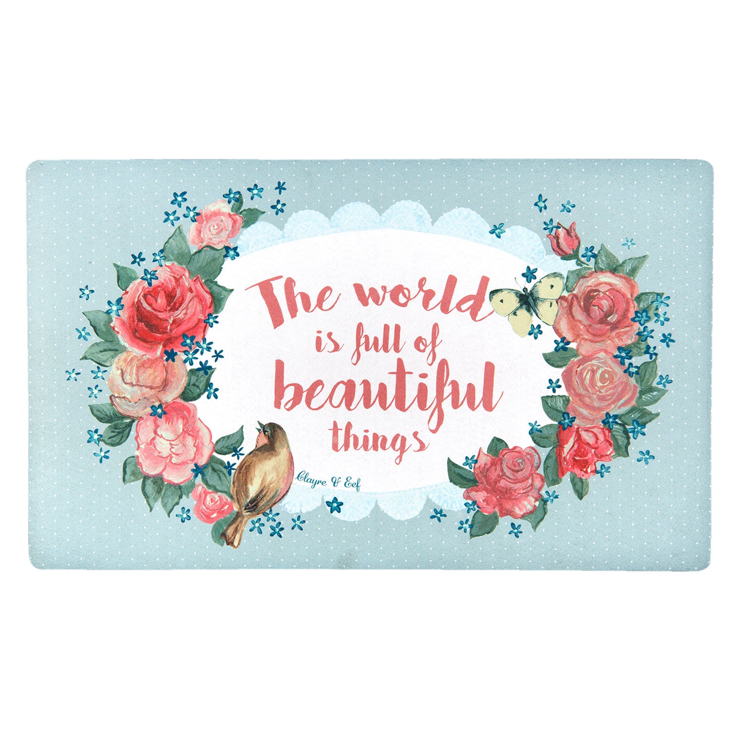 Wycieraczka róże wewnętrzna mata Clayre Eef