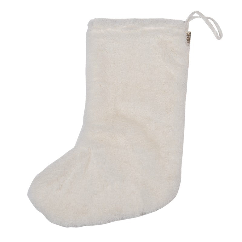 Skarpeta świąteczna Clayre Eef renifery biała 28 cm