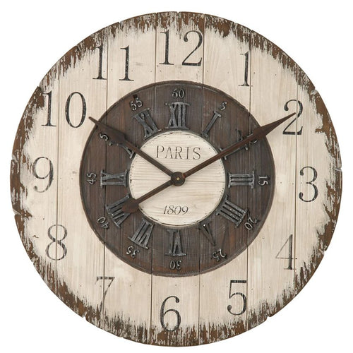 Zegar ścienny duży do salonu drewniany 80 cm Clayre Eef