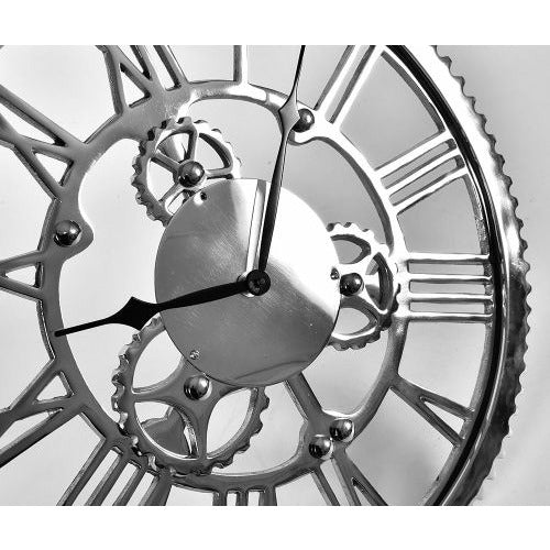 Zegar deluxe srebrny zębatki Belldeco