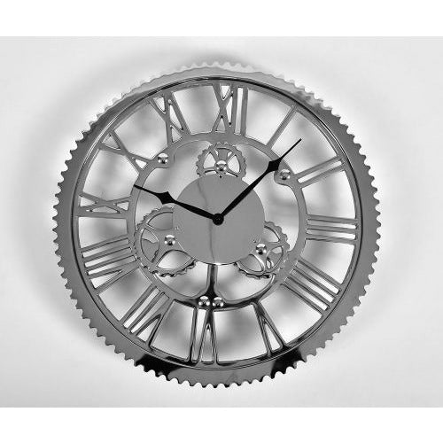 Zegar deluxe srebrny zębatki Belldeco