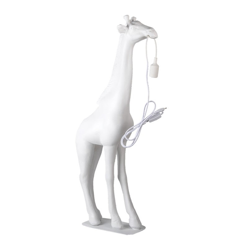 Lampa podłogowa Żyrafa biała art deco Clayre Eef