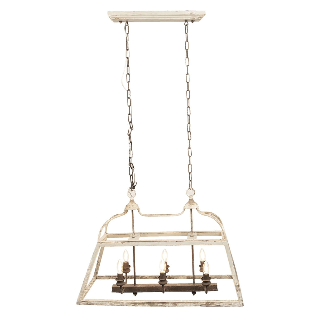 Żyrandol podłużny kolonialny drewniany Clayre Eef